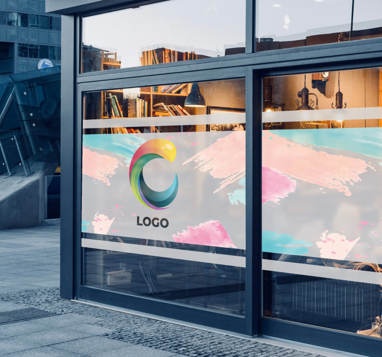 Vinilo escaparate logotipo grabado en translúcido - TenVinilo