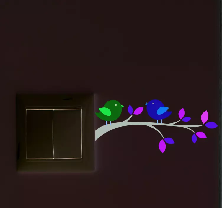 Vinilo para interruptores pájaros en rama - TenVinilo