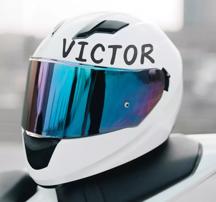 Pegatina para moto nombre del casco - TenVinilo