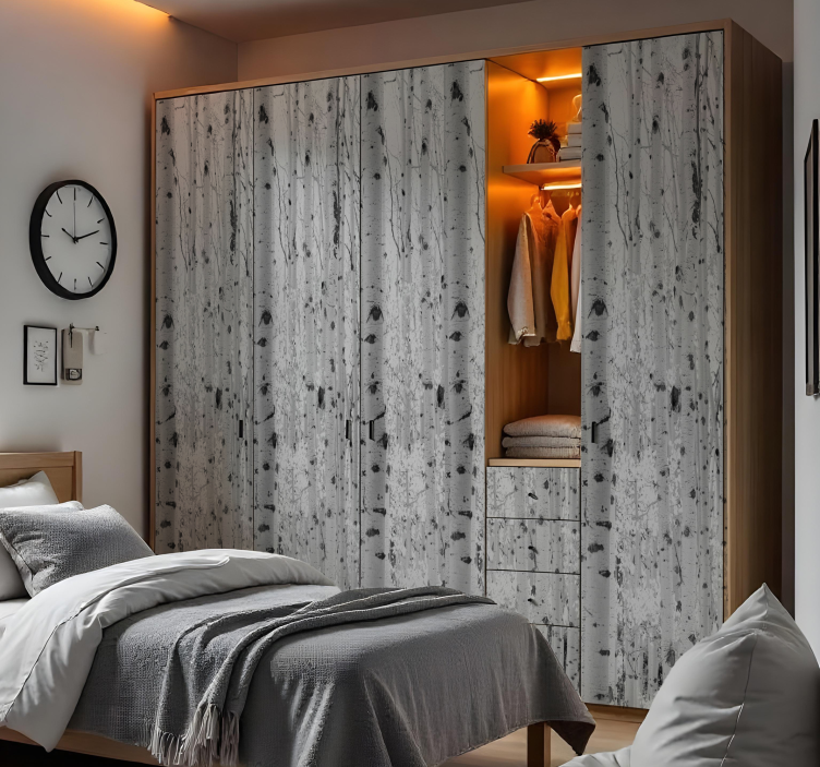 Vinilo para mueble arboles en blanco y negro - TenVinilo