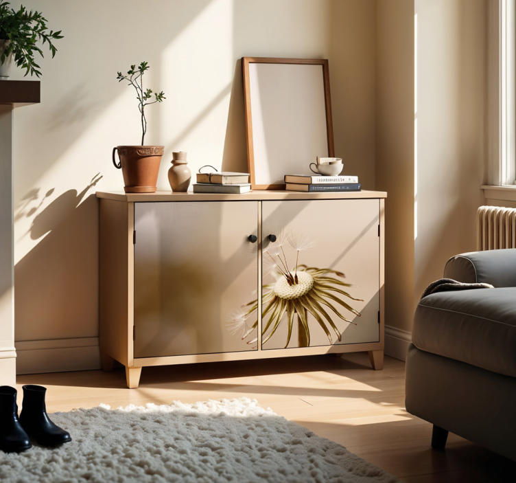 Vinilo para mueble diente de león beige - TenVinilo