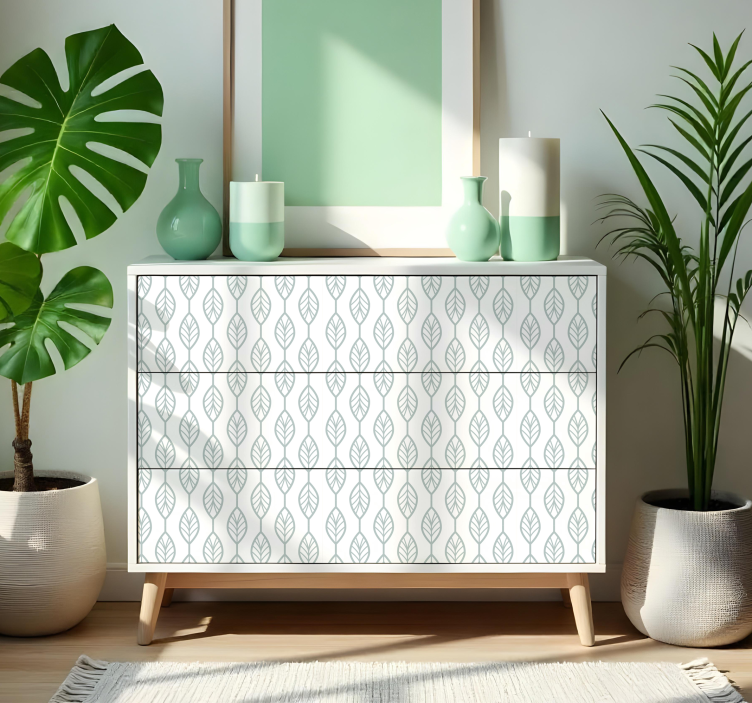 Vinilo para mueble hojas delineadas - TenVinilo