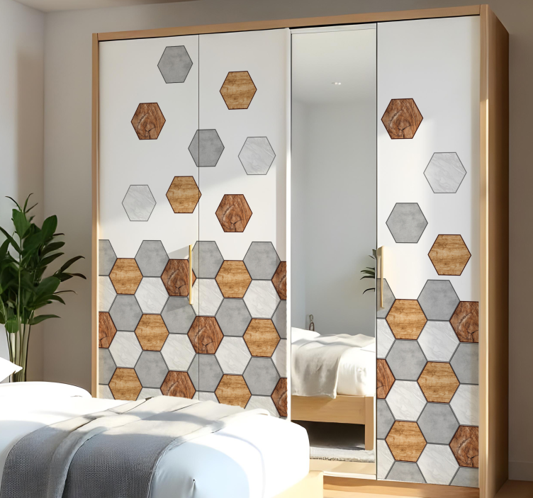 Vinilo para mueble textura de baldosas hexagonales - TenVinilo