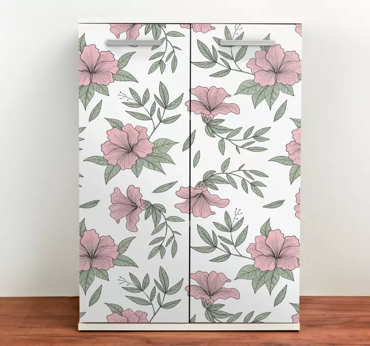 Vinilo para mueble acabado con estampado floral - TenVinilo