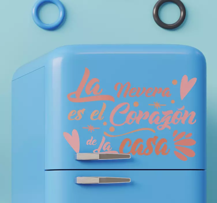Vinilo para nevera corazón de la casa - TenVinilo