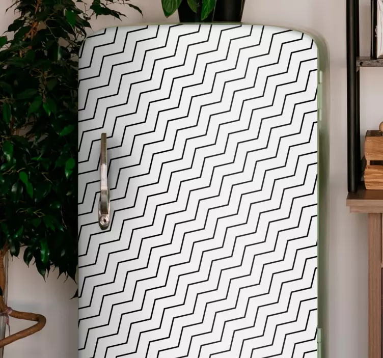 Vinilo para nevera superficie con patrón en zigzag - TenVinilo