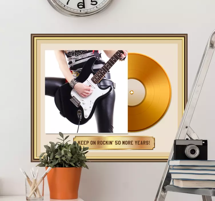 Vinilo pared grabado de oro personalizado - TenVinilo