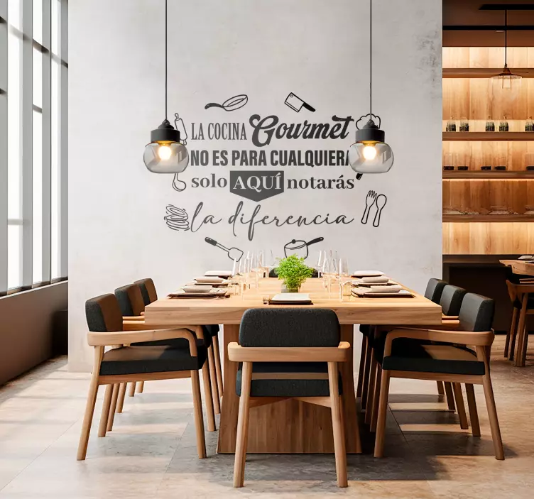 Vinilo pared "La cocina es el corazón de la casa, donde las famil - TenVinilo