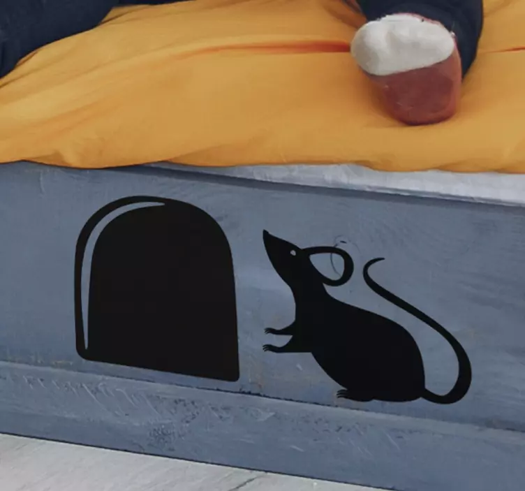 Vinilo para pared zócalo ratón - TenVinilo