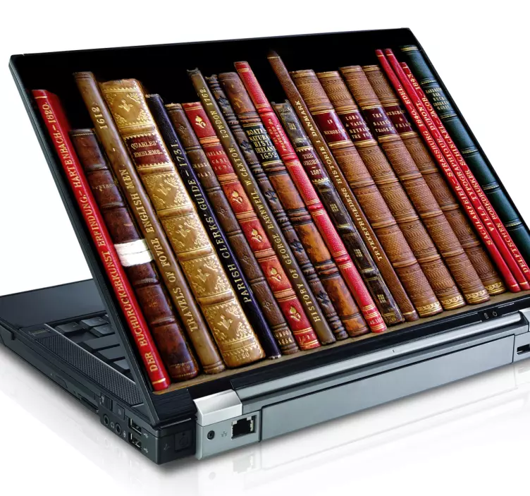 Vinilo para portátil colección libros - TenVinilo