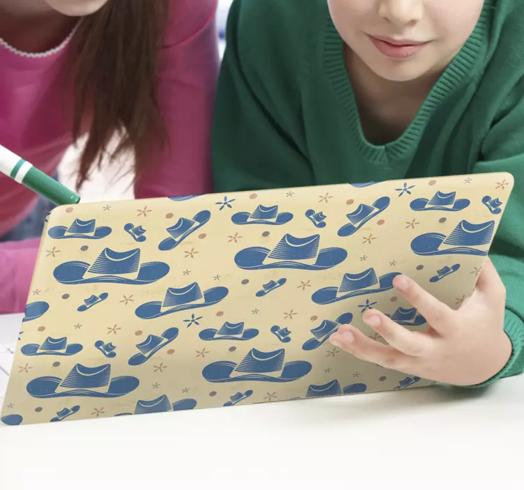 Vinilo para portátil patrón de sombrero de vaquero - TenVinilo