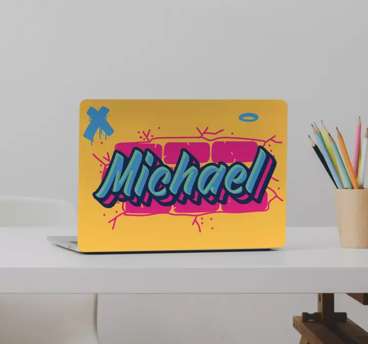 Vinilo para portátil grafitis personalizados vibrantes - TenVinilo