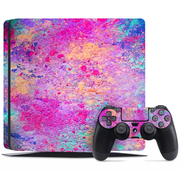 Vinilo PS4 splash morado y rosa - TenVinilo