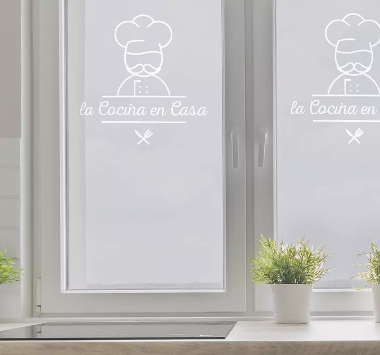 Vinilo para ventana de cocina ornamental - TenVinilo