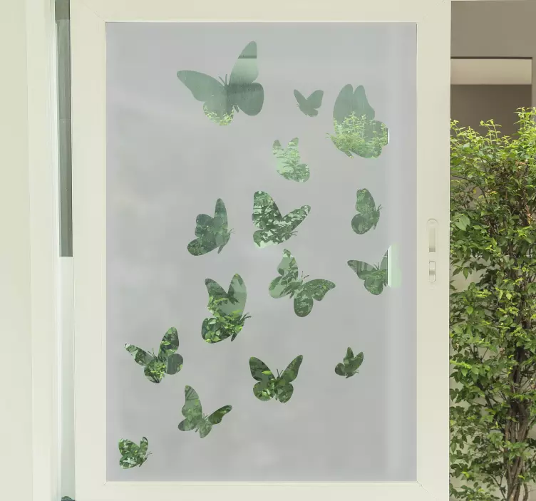 Vinilo para ventana de mariposas voladoras - TenVinilo