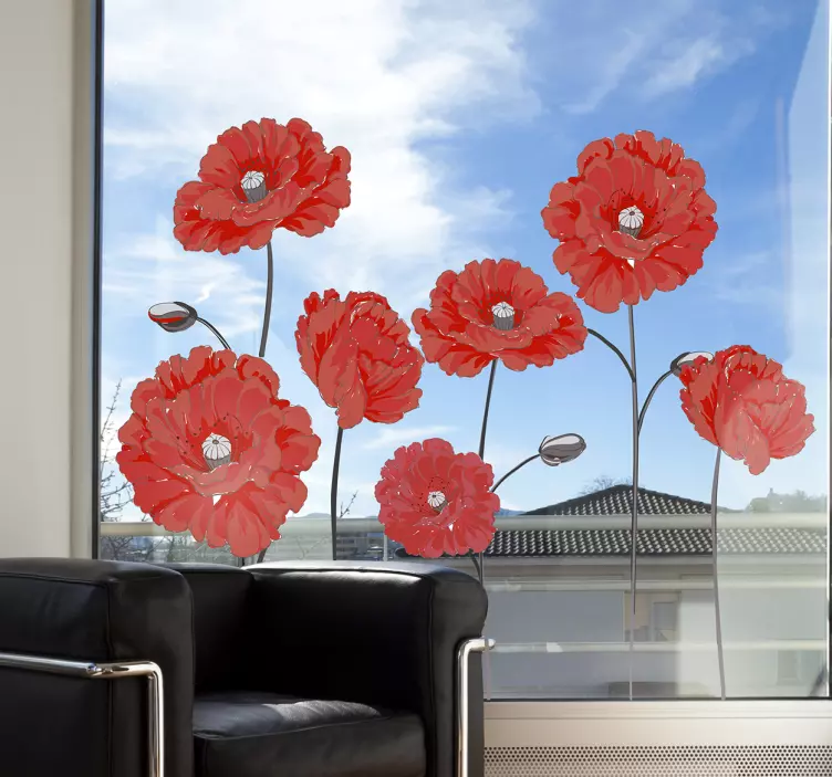 Vinilo para ventana flores coloridas - TenVinilo