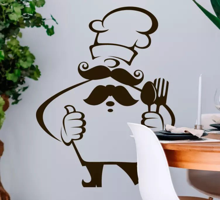 Vinilo para comedor Diseño de personajes de chef divertido - TenVinilo