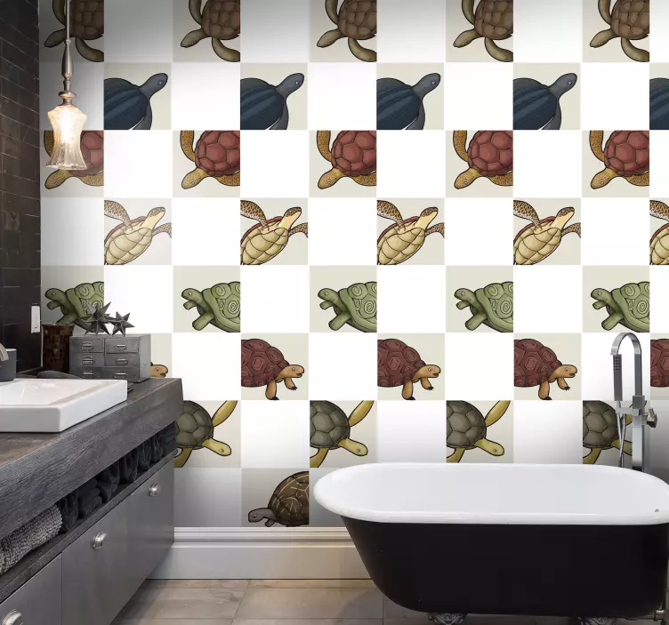 Vinilo animal variedad de tortugas  - TenVinilo