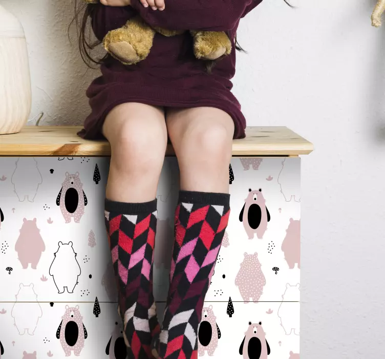 Vinilo patrón de osos encantadores - TenVinilo