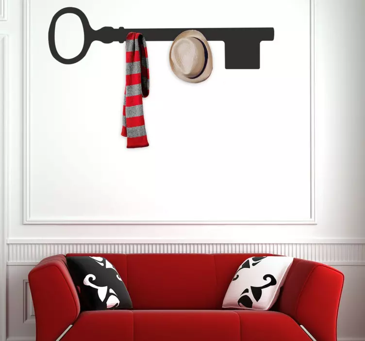 Vinilo perchero llave decorativo - TenVinilo