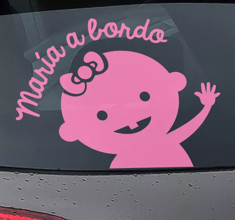 Pegatina bebé a bordo personalizado niña a bordo - TenVinilo