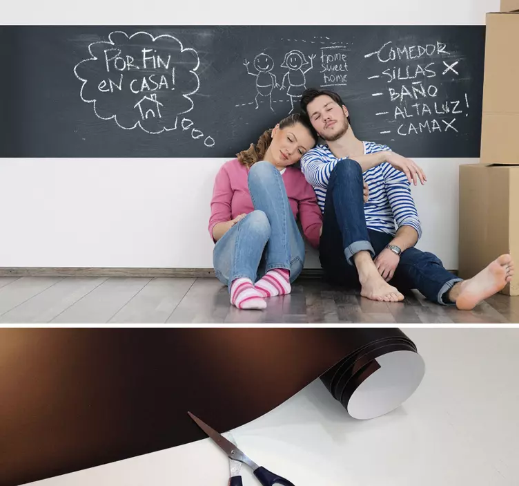 Vinilo pizarra piezas de pizarra de tiza - TenVinilo