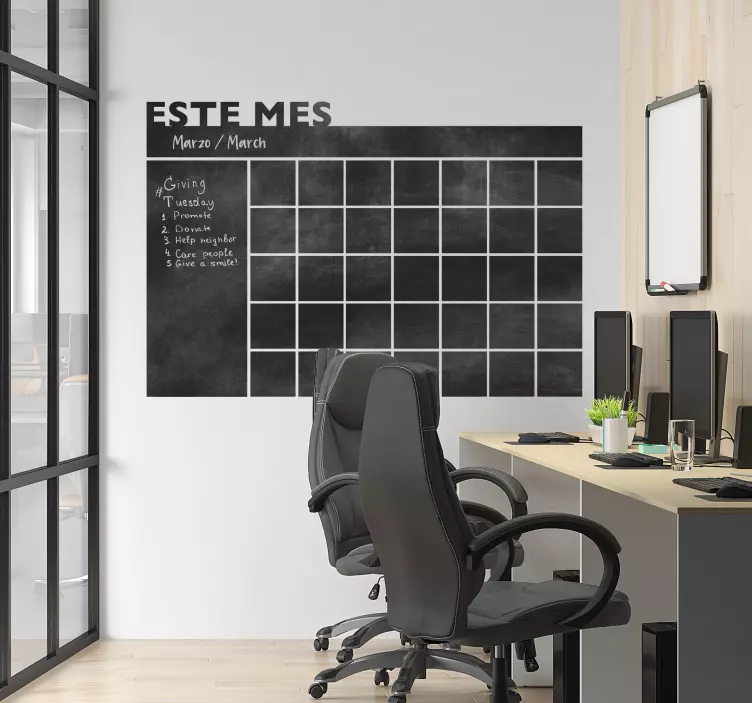 Vinilo pizarra mensual - TenVinilo