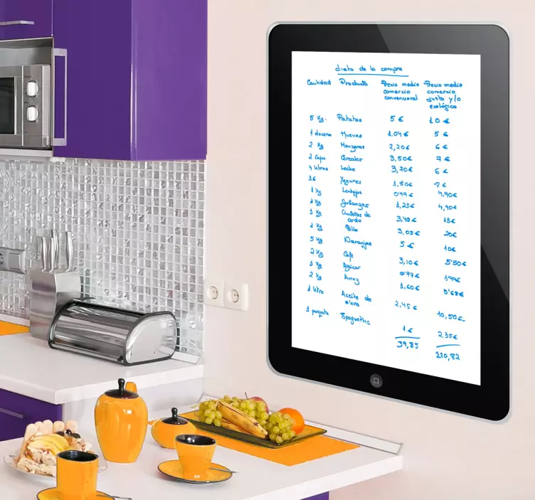 Vinilo pizarra vileda tablet Ipad - TenVinilo