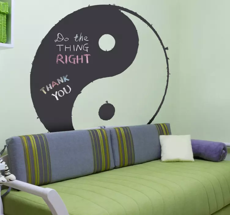 Vinilo pizarra yin yang - TenVinilo