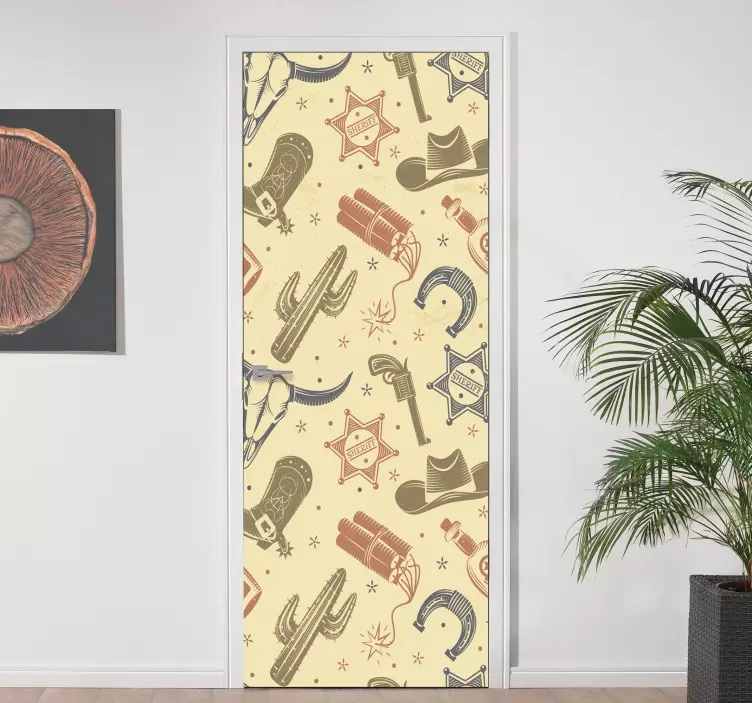 Vinilo puerta elementos del oeste - TenVinilo