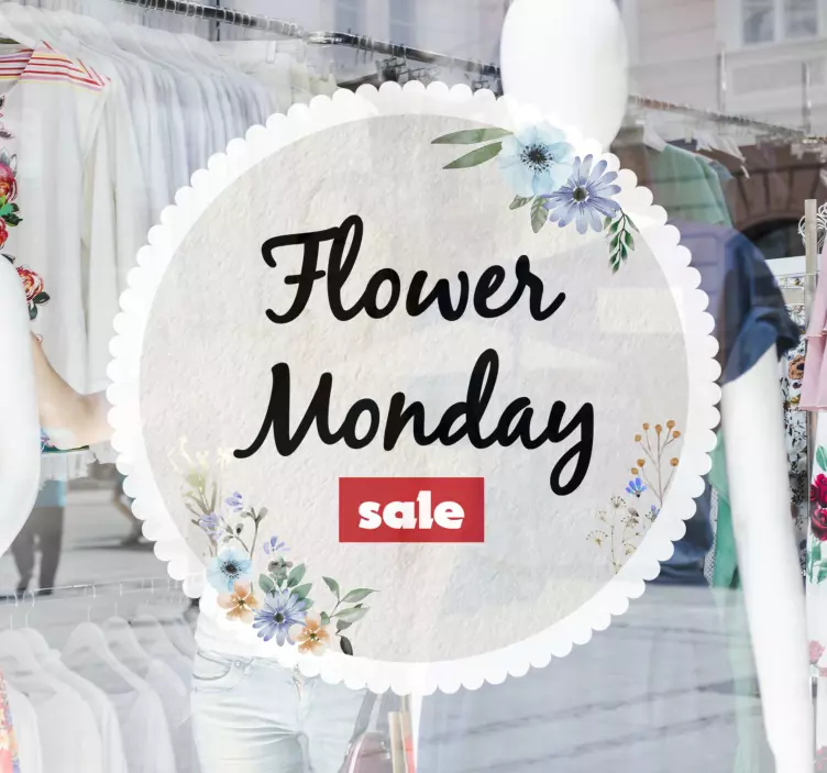 Vinilo rebajas anuncio de venta de flores - TenVinilo