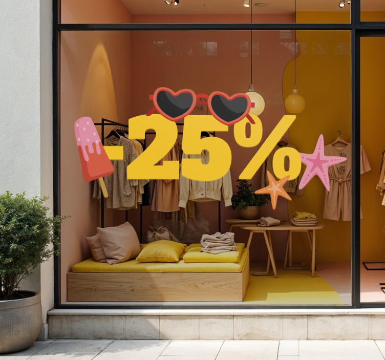 Vinilo rebajas descuento de verano de colores - TenVinilo