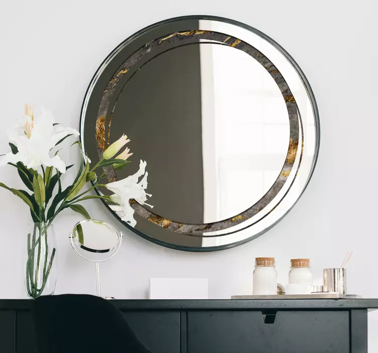 Vinilo redondo para espejo textura piedra - TenVinilo