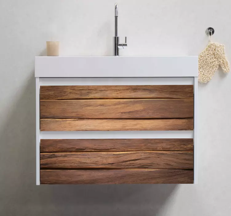 Vinilo para mueble superficie de tablón de madera - TenVinilo
