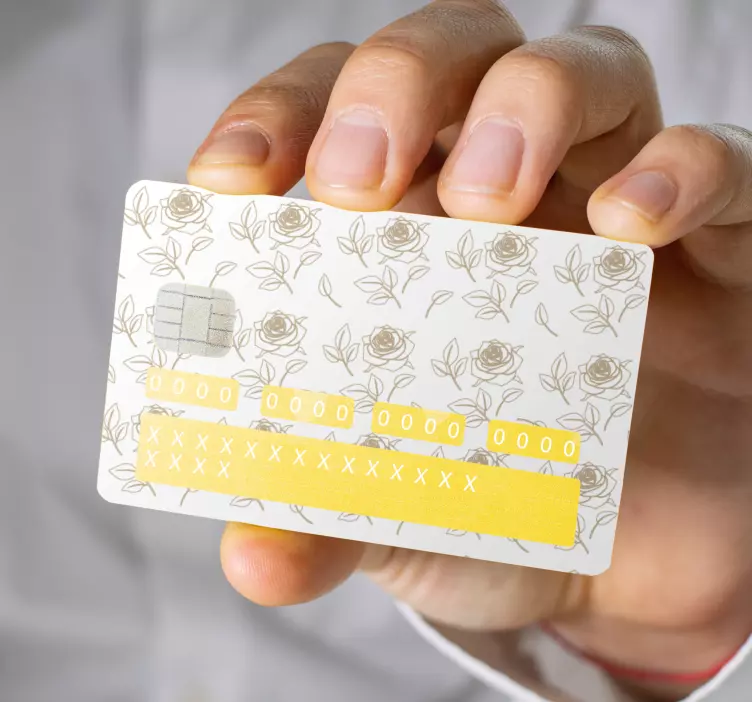 Vinilo tarjeta de crédito diseño de patrón de rosas - TenVinilo