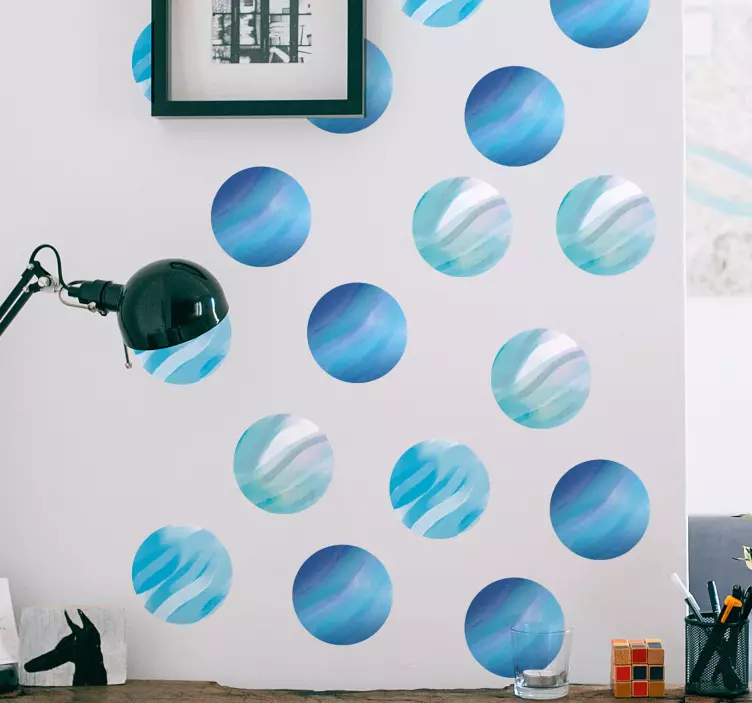 Vinilo lunares de planetas azules - TenVinilo