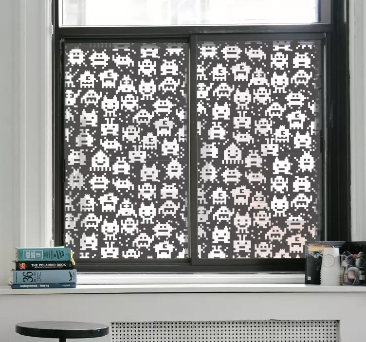 Vinilo ventana monstruos videojuego - TenVinilo