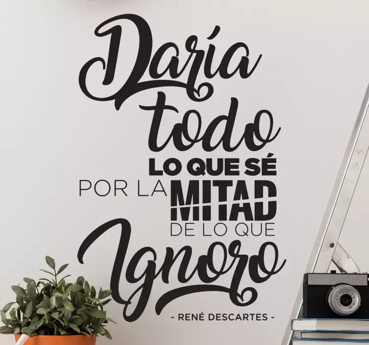 Vinilos de frases filosóficas Descartes - TenVinilo