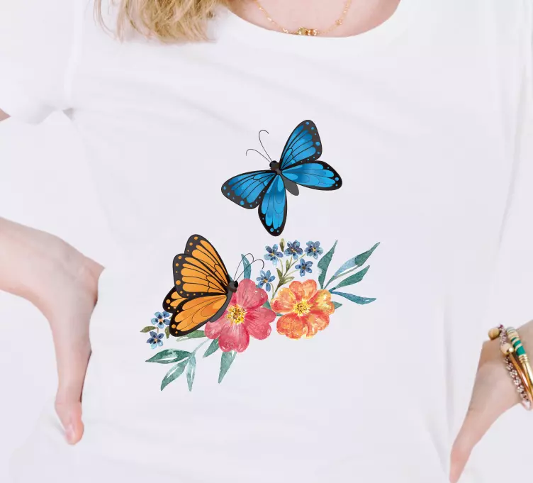 Camisa de flores y mariposas - TenVinilo