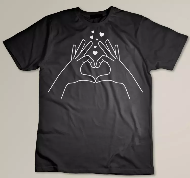 Diseño de manos de corazón camiseta personalizada - TenVinilo