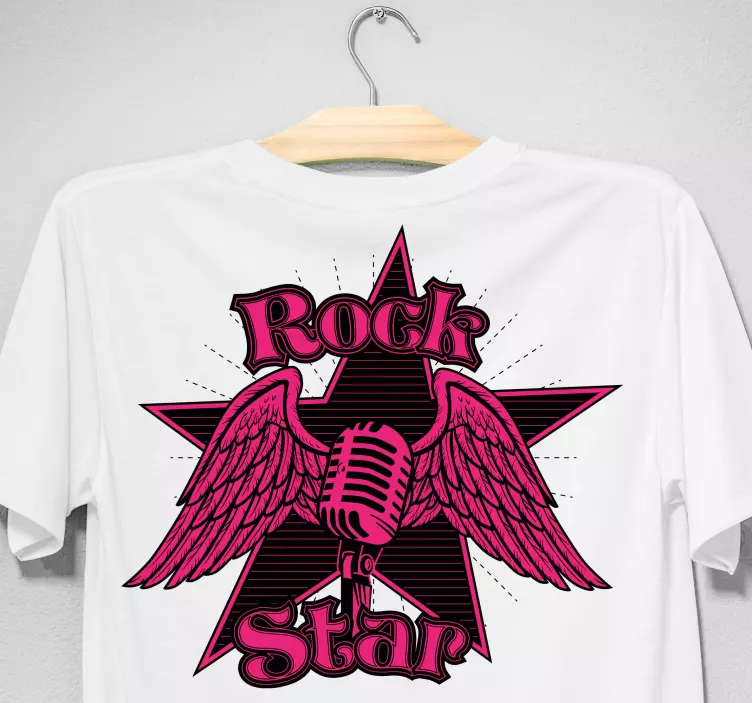 Camiseta personalizada de micrófono creativo con alas - TenVinilo