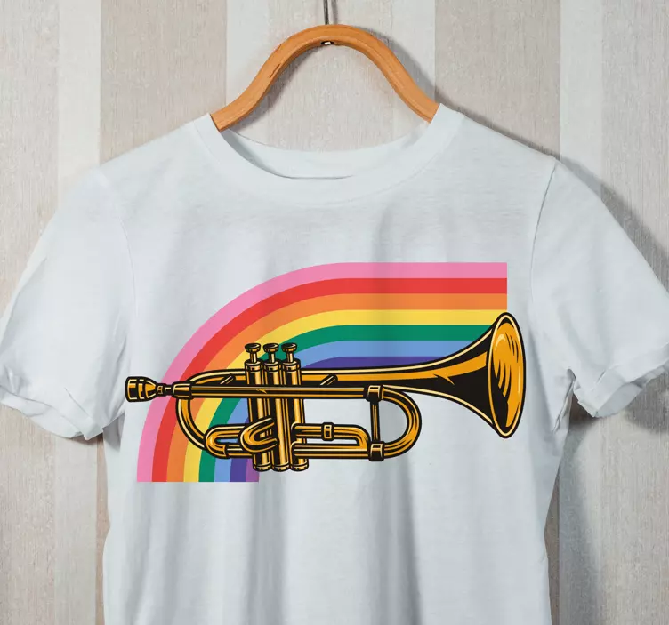 Camiseta personalizada trompeta de latón de colores - TenVinilo