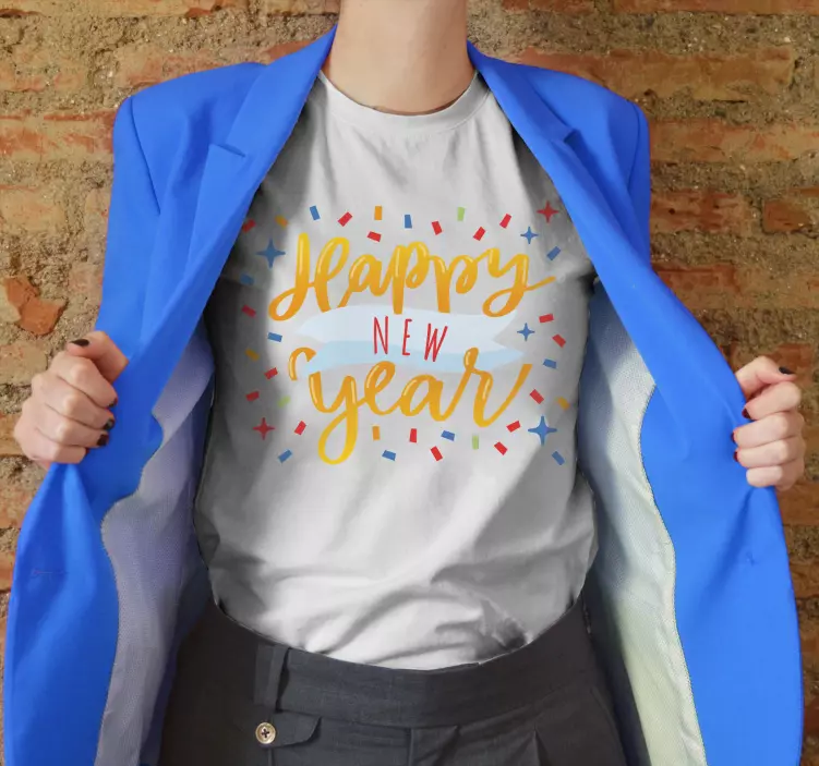 Camiseta personalizada de banner de año nuevo - TenVinilo