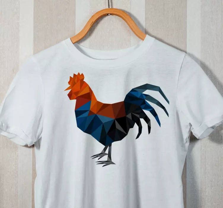 Camiseta personalizada con diseño de pollo de sombra de colores - TenVinilo