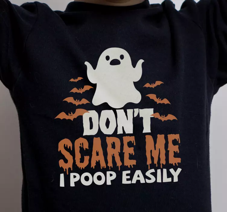 Camiseta Halloween Fantasma con texto para - TenVinilo