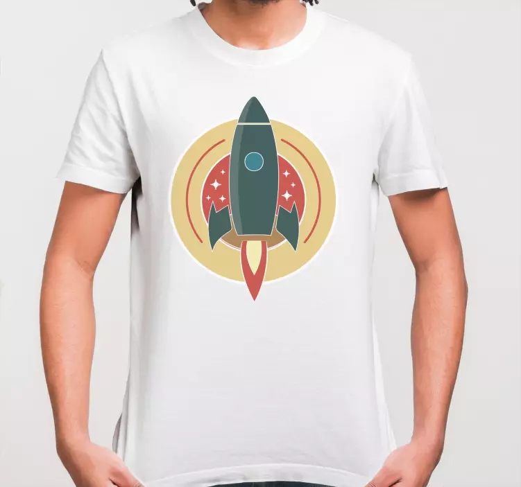 Camiseta personalizada de dibujos animados nave espacial de fuego - TenVinilo