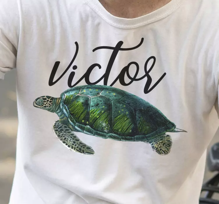 Camiseta de tortuga marina nombre personalizado - TenVinilo