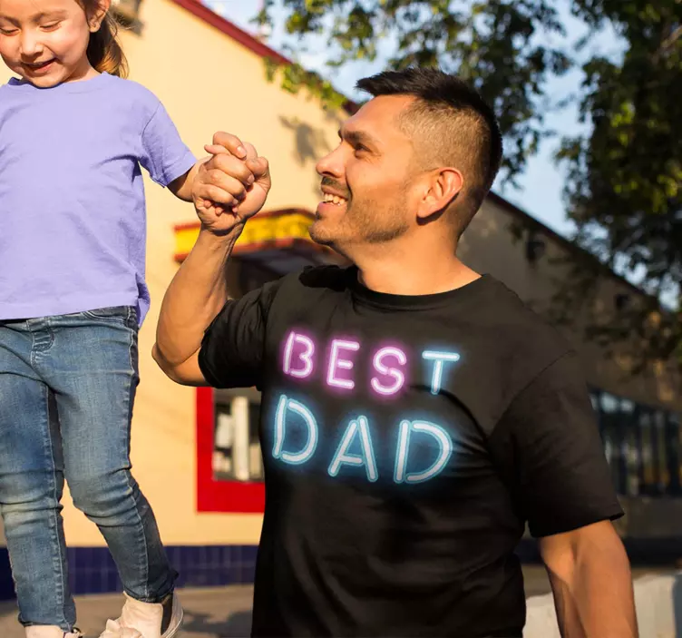 Camiseta Día del Padre best dad neon - TenVinilo