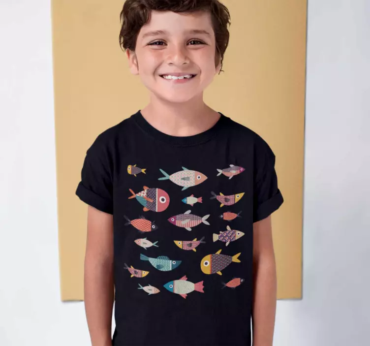 Camiseta infantil marinera peces coloridos - TenVinilo