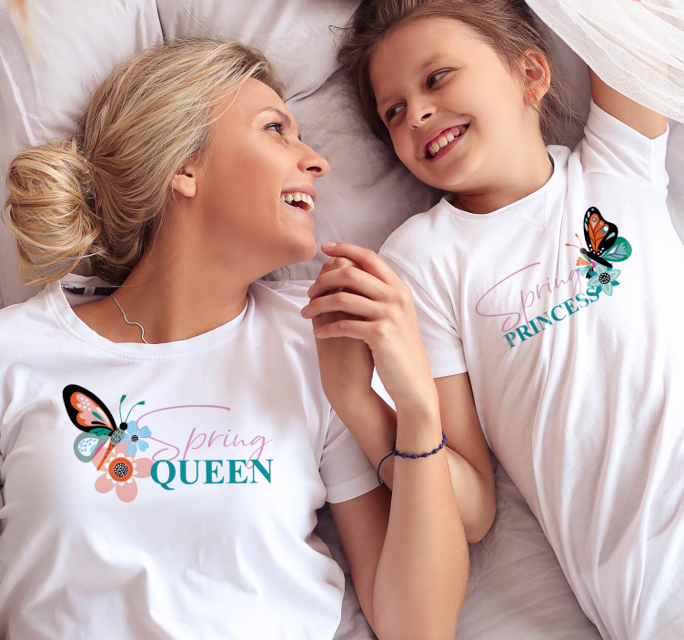 Camiseta madre e hija primavera y princesa - TenVinilo